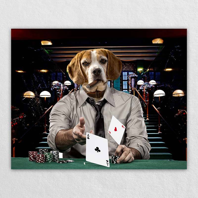 Custom Pet Dogs Playing Poker Print