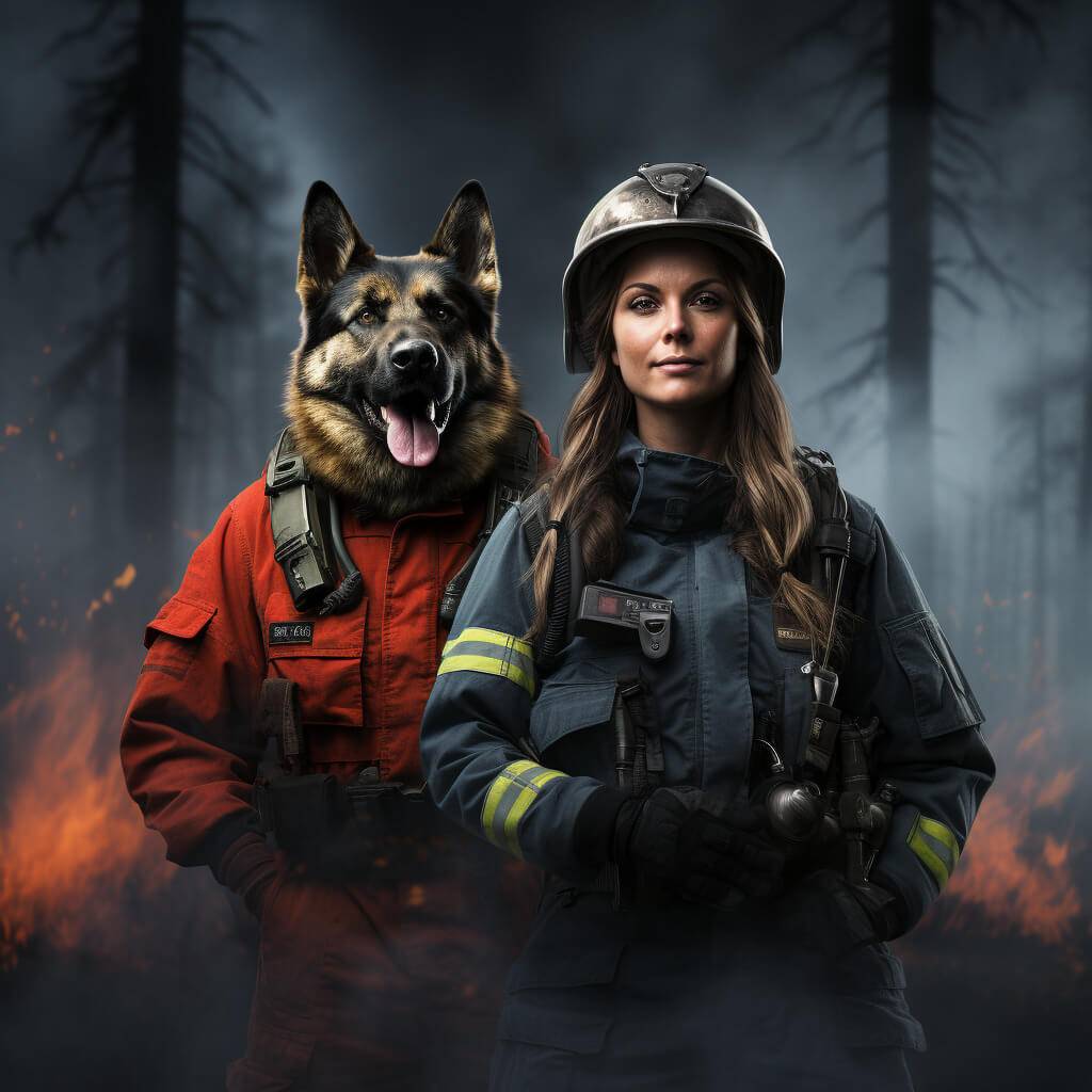 Cute Canvas Ideas For Pet And Owner Turn Into Firemans