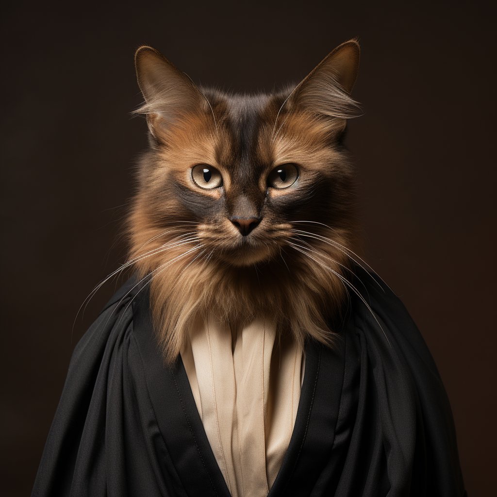 Courtroom Demeanor Portraits Cat Character Canvas Art
