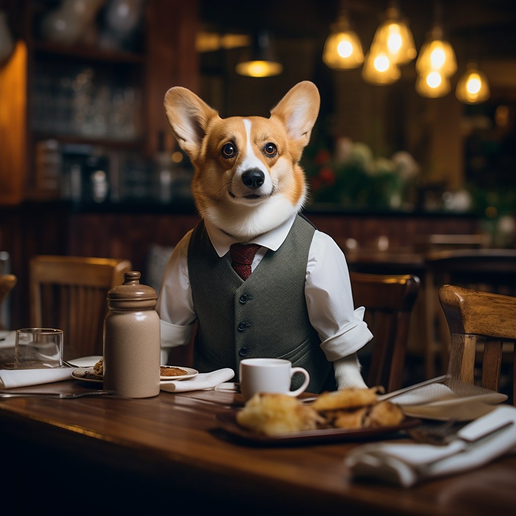 Exceptional Dining Room Staff Art Photograph Of A Dog