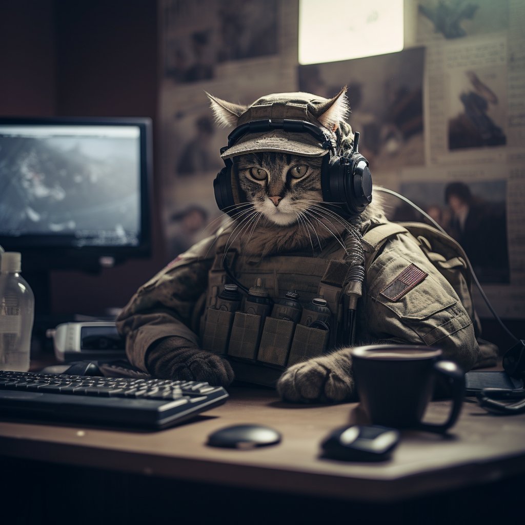 Cyber Intelligence Analyst Personalised Cat Digital Art