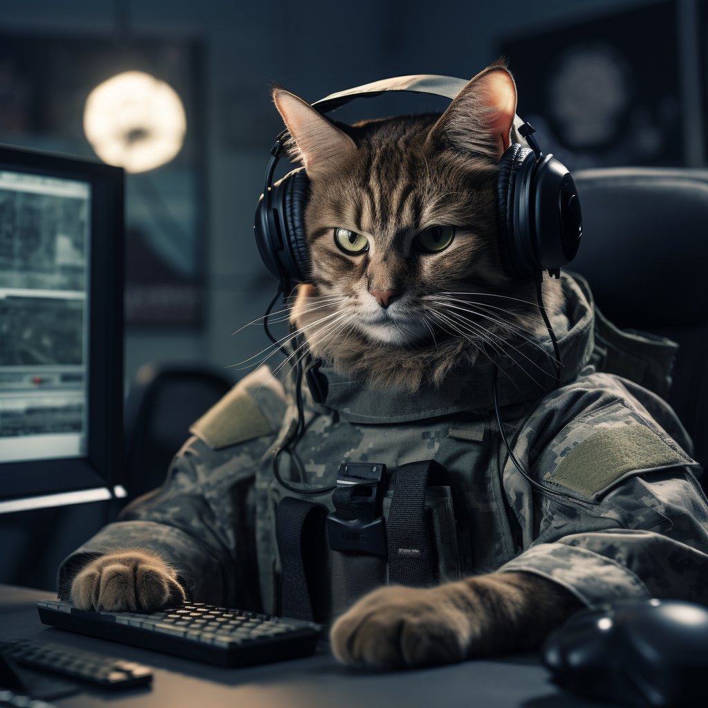 Covert Cyber Espionage Intelligence Cat Art Photograph
