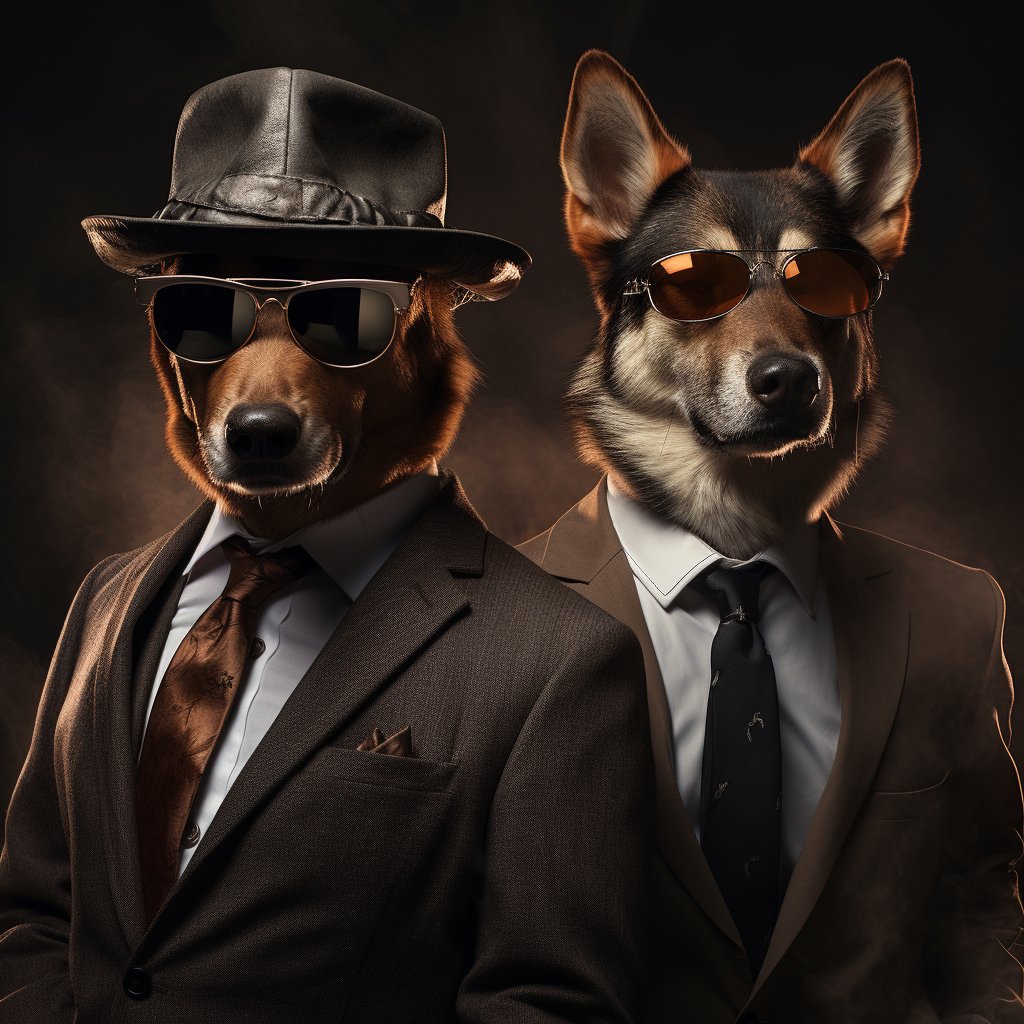 Eloquent Mafia Boss Personalized Pet Canvas Art Image