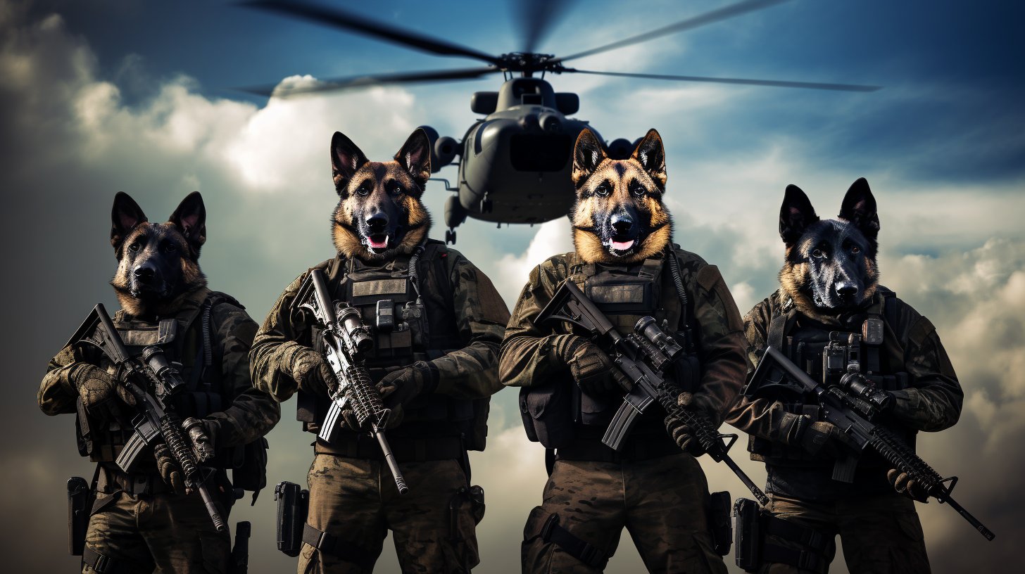 Special Forces Operative Pets Painted On Canvas Wall Art