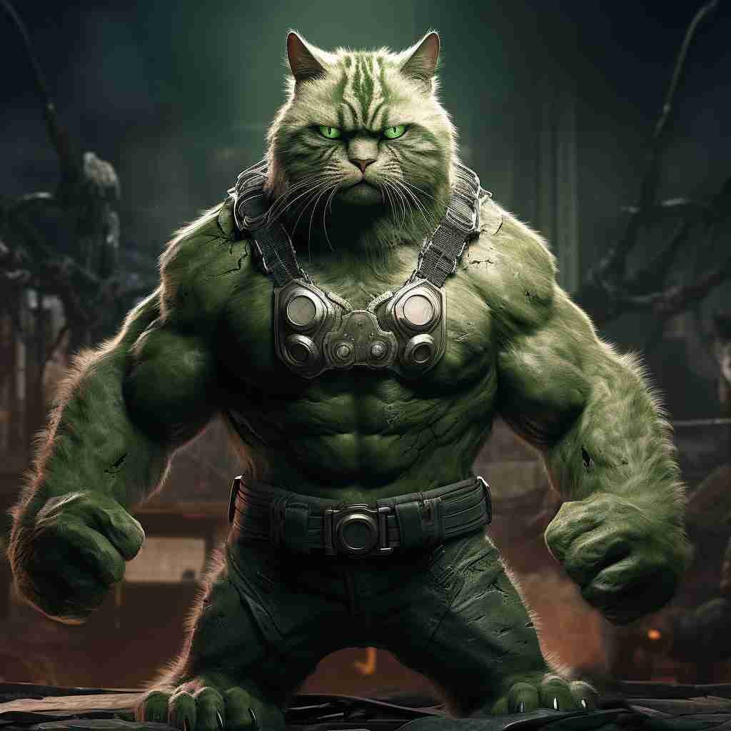 Prof Hulk Cat Portrait Art Prints