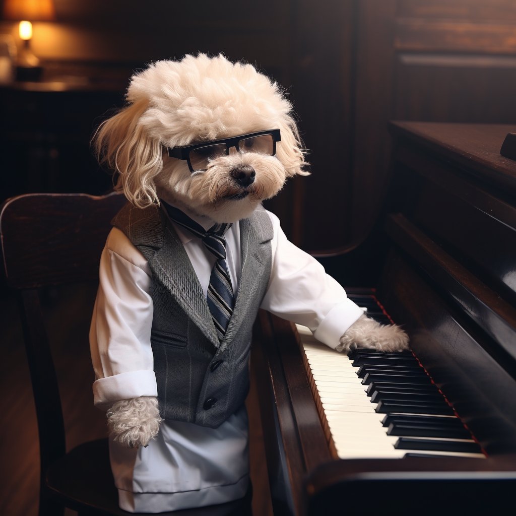 Timeless Tunes: Pianist Pet Canvas - Unforgettable 50th Birthday Presents