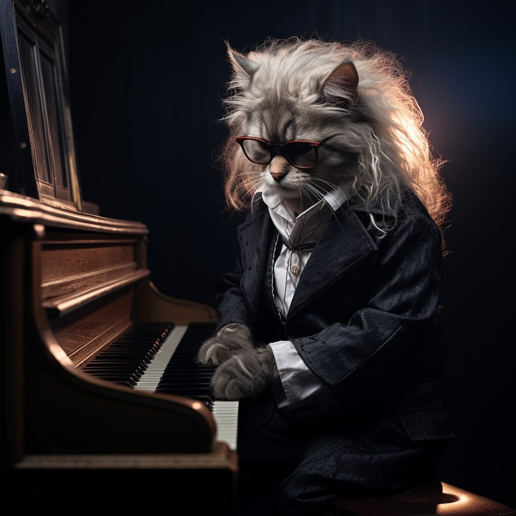Romantic Serenade: Pianist Pet Portrait for Your Boyfriend