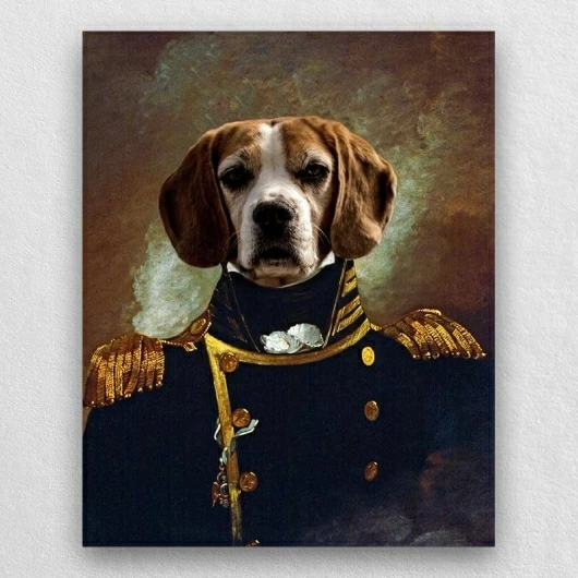Admiral Dog Portrait Custom Pet Royalty Paintings