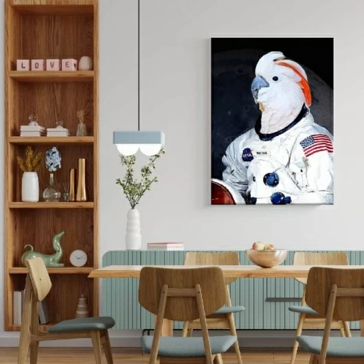 Dog Astronaut Painting Funny Custom Pet Portraits