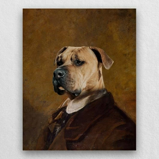 Traditional Dog Portrait Pet Painting Canvas