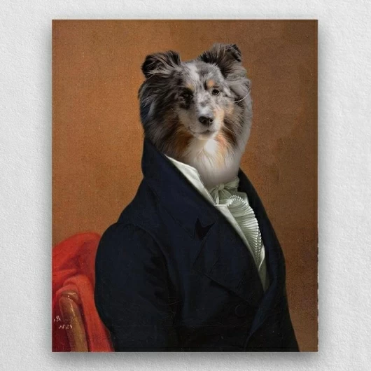 Renaissance Portraits Dog Cat Pet Portrait In Suit