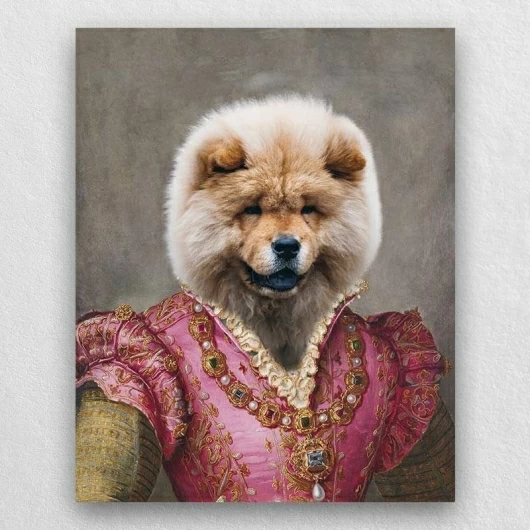 Pretty  Lady Royal Pet Painting Beautiful Dog Paintings