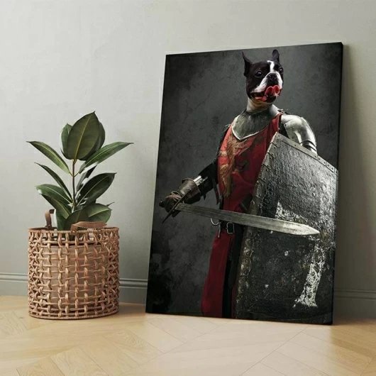 Fighting Knight Funny Dog Portraits Portrait Of Pet Art