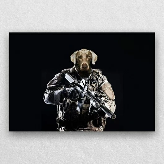 Soldier Pet Portrait Painting Cool Dog Portraits