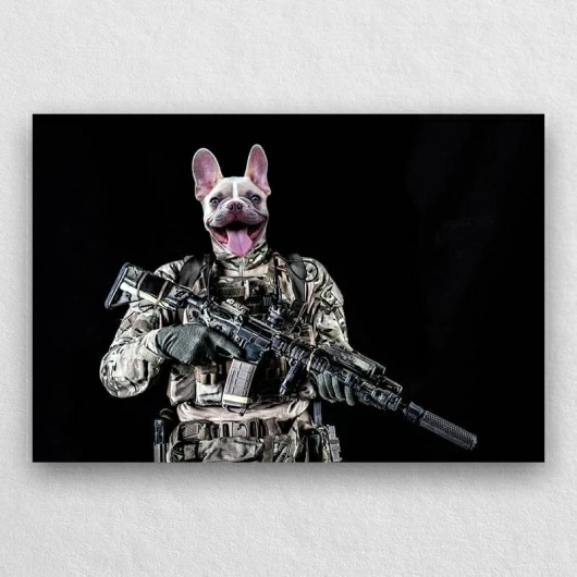 Special Forces Soldier Military Dog Painting Pet Canvas