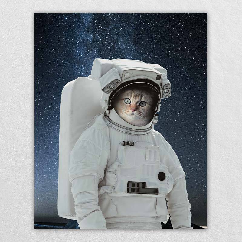 Astronaut Pet Portrait Custom Dog and Cat Portrait Canvas