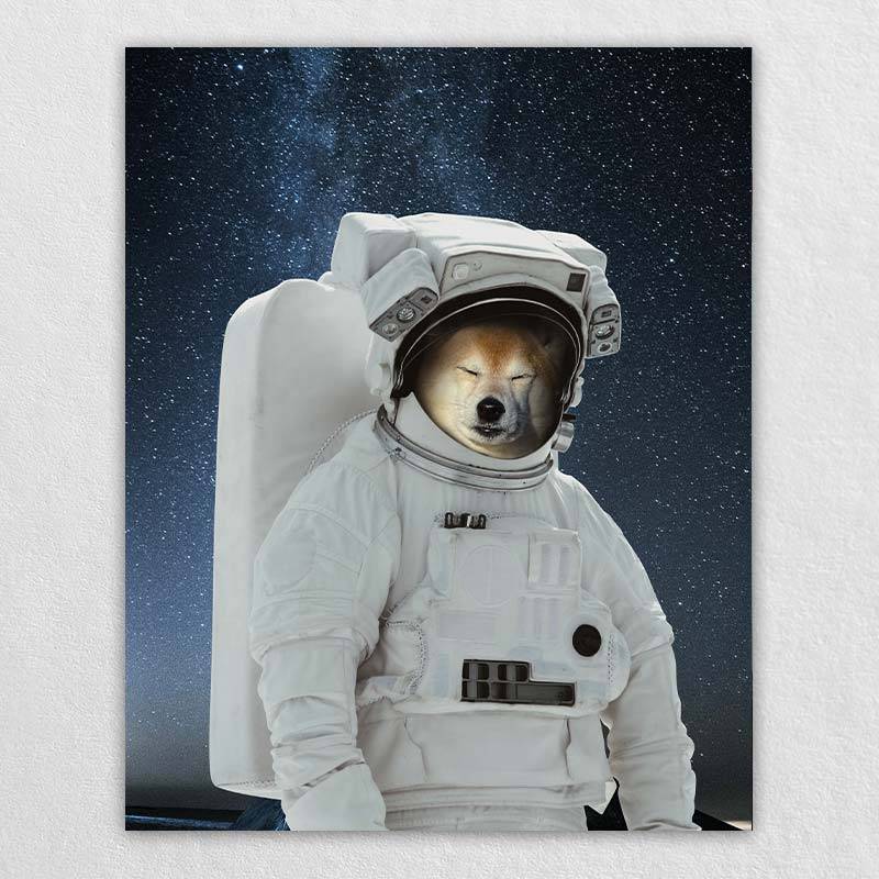 Astronaut Pet Portrait Custom Dog and Cat Portrait Canvas