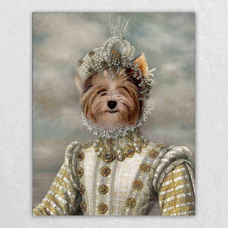 Princess Pet Portrait Custom Renaissance Pet Art Canvas