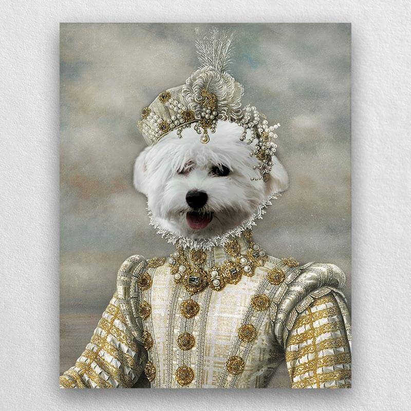 Princess Pet Portrait Custom Renaissance Pet Art Canvas