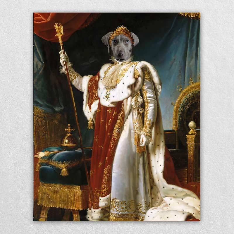 Napoleon Dog Portrait Royal Pet Paintings Portrait With Cat