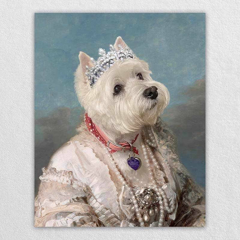 Queen Maria Pet Portrait Funny Cat and Dog Prints Pet Paintings