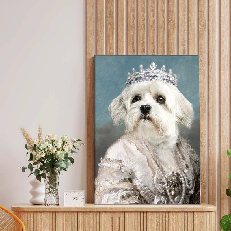 Queen Maria Pet Portrait Funny Cat and Dog Prints Pet Paintings