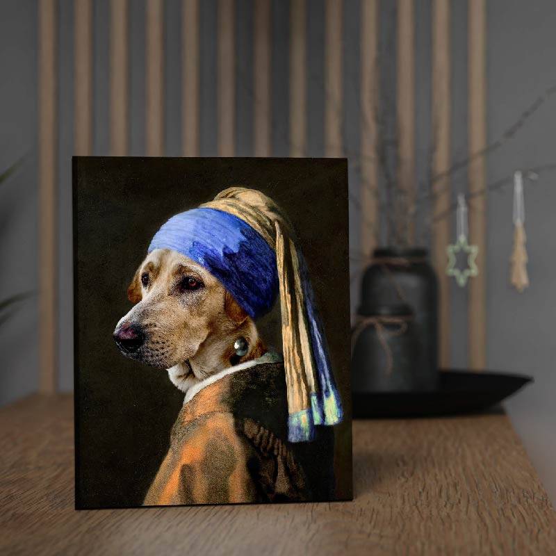 Pets with A Pearl Earring Custom Pet Portraits Funny