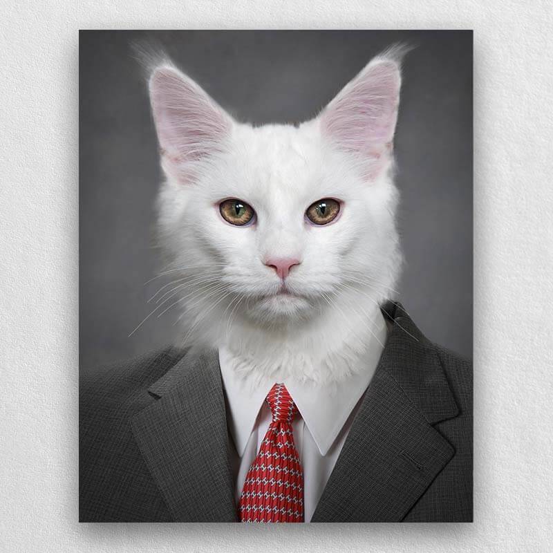 Pet In Suit Painting Custom Dog Cat Suit Portrait