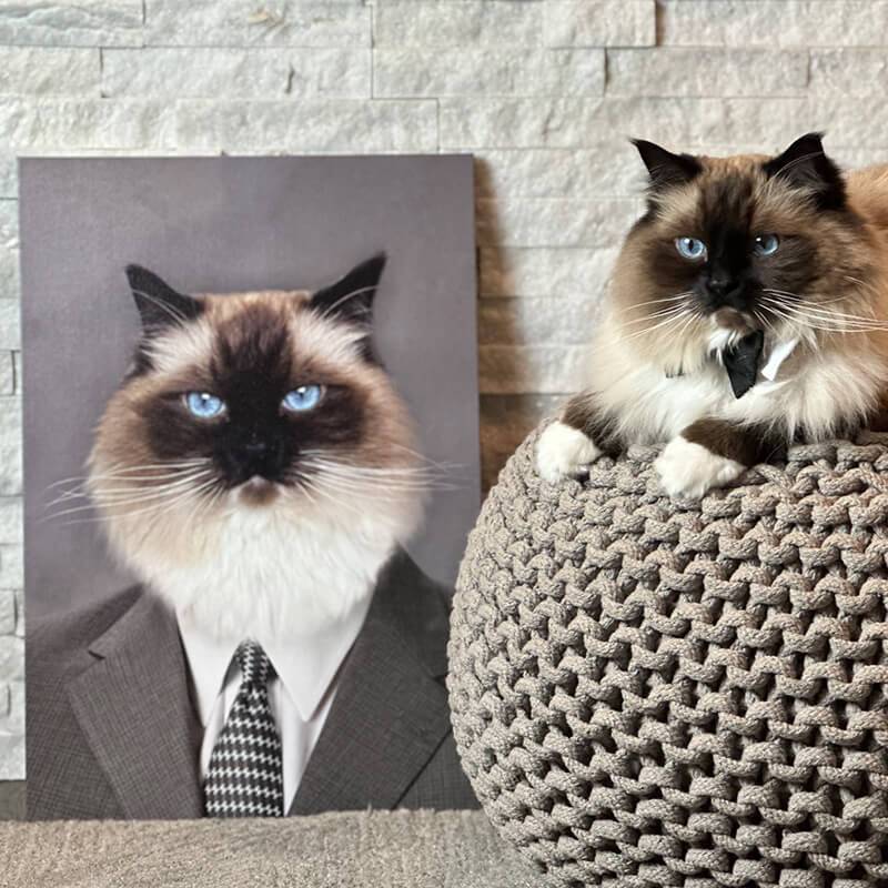 Pet In Suit Painting Custom Dog Cat Suit Portrait