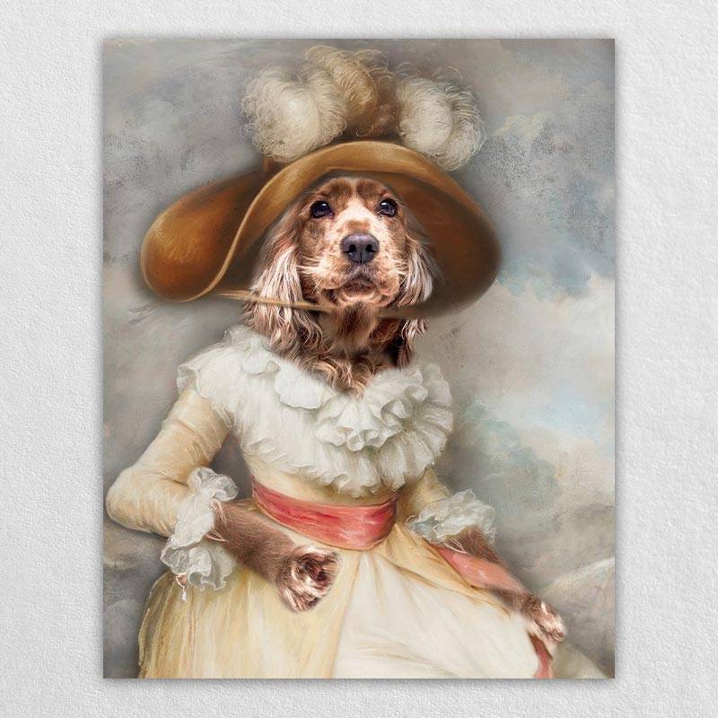 Vintage Pet Portraits Dog Canvas Portraits For Female Pets