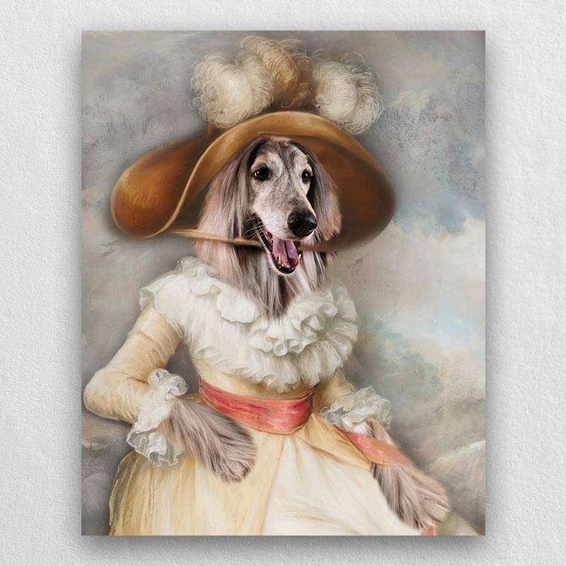 Vintage Pet Portraits Dog Canvas Portraits For Female Pets