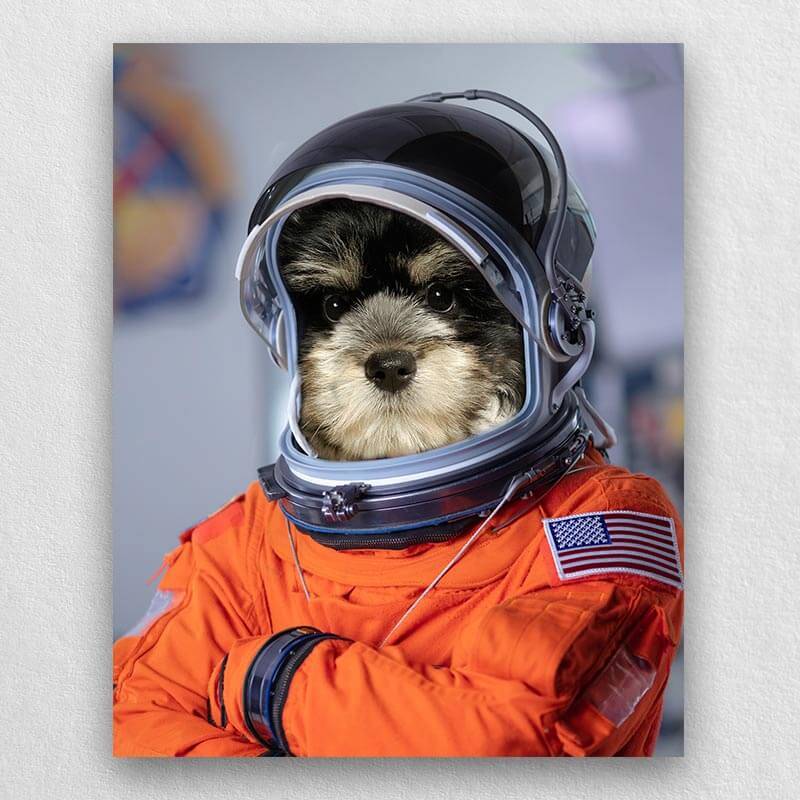 Custom Pet Astronaut Portrait Animal Portraits On Canvas