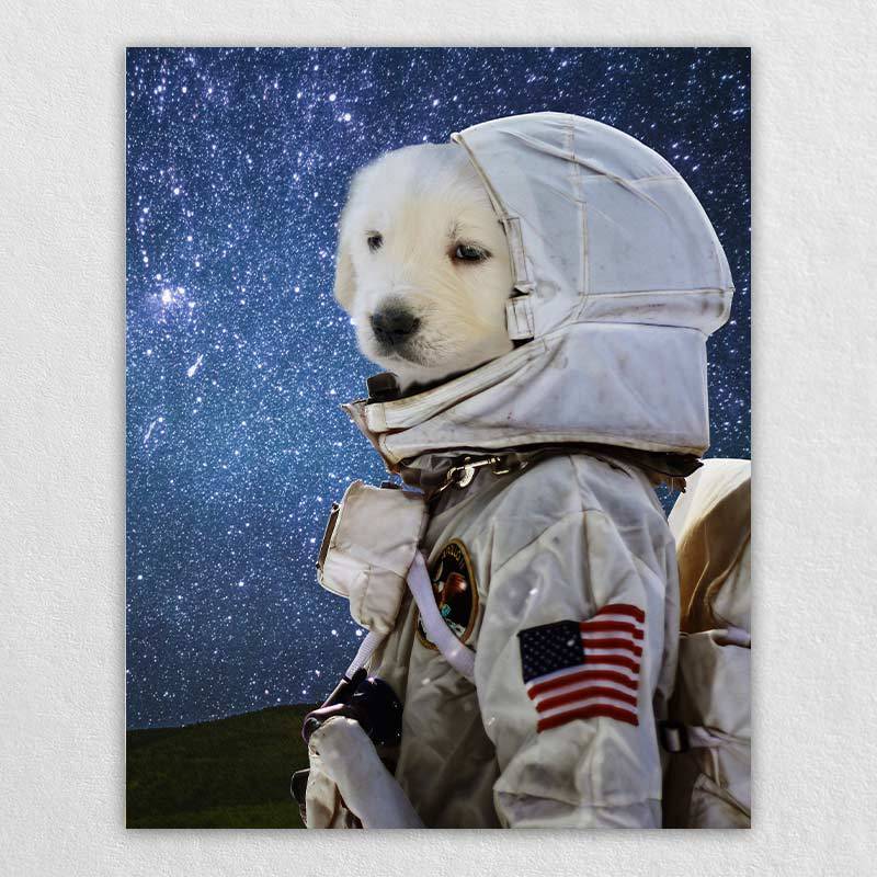 Dog Portrait Astronaut Custom Pet Canvas Portraits