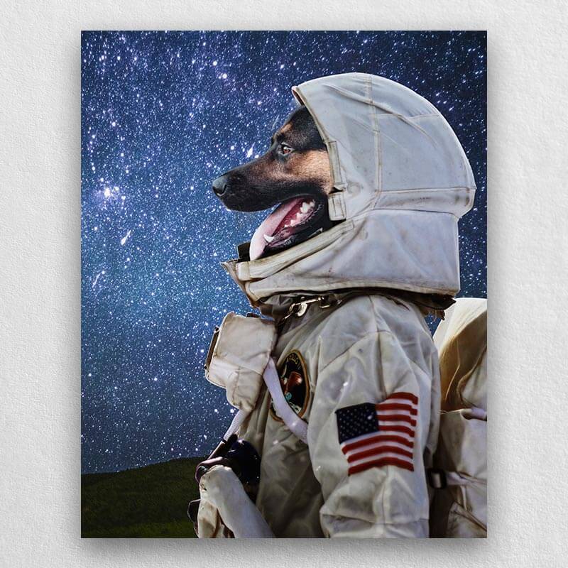 Dog Portrait Astronaut Custom Pet Canvas Portraits