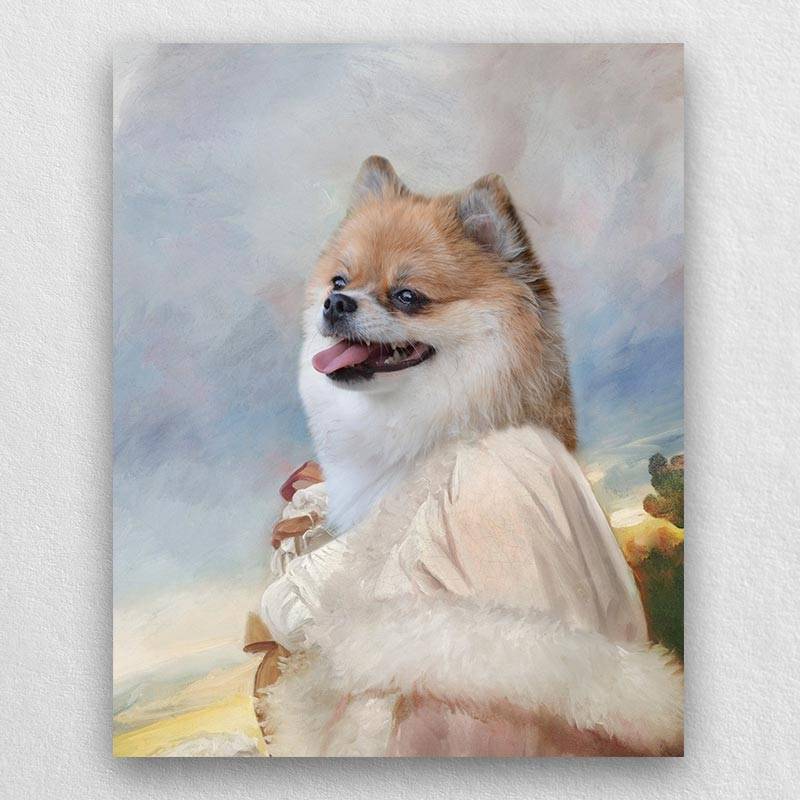 Classy Lady Pet Portraits Personalized Dog Paintings On Canvas