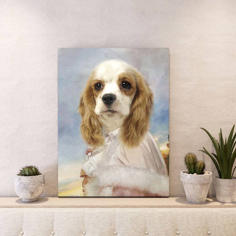 Classy Lady Pet Portraits Personalized Dog Paintings On Canvas