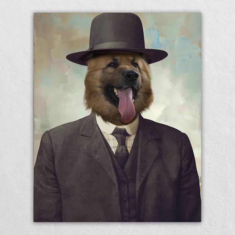 Pet In Suit With Hat Portrait Pet Creations Art