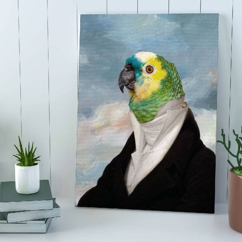 Noble Cat Dog Portraits In Suit Pet Photo Canvas Art