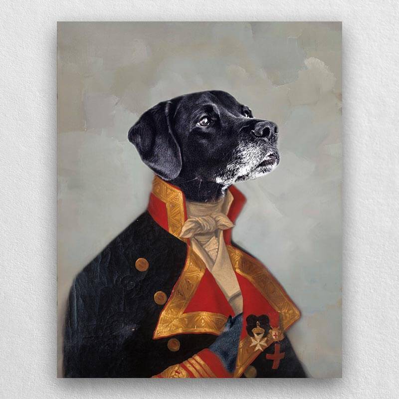 Military Officer Pet Paintings Royal Canvas Painting Dog