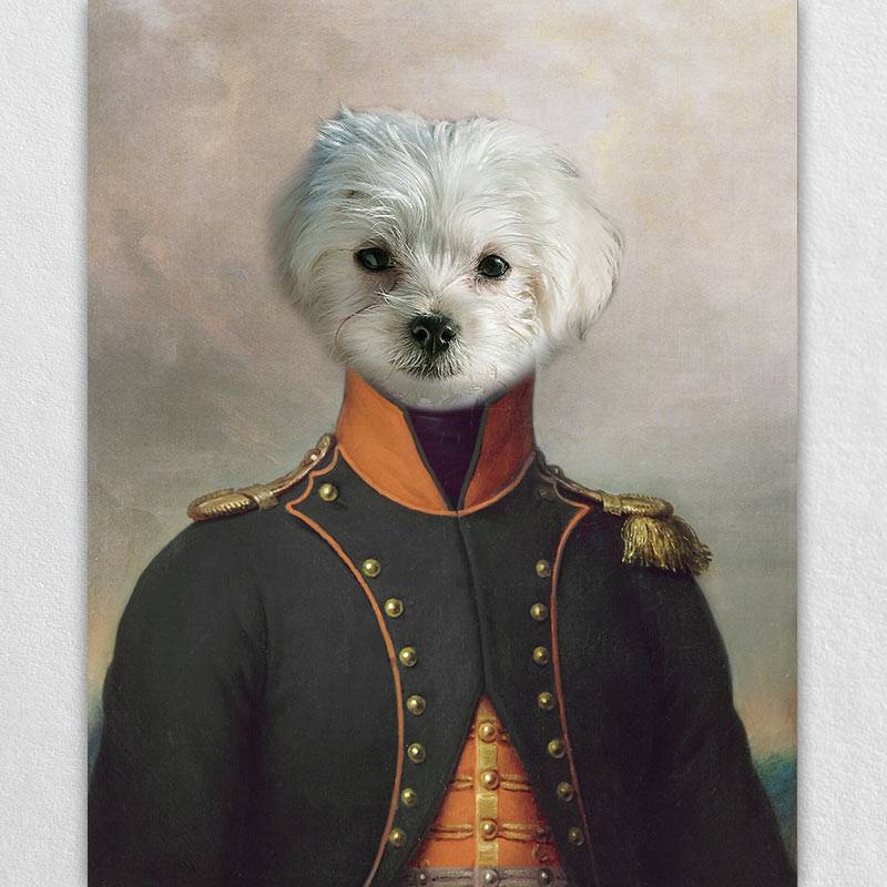 Admiral Of France Pet Custom Portrait Canvas Painting