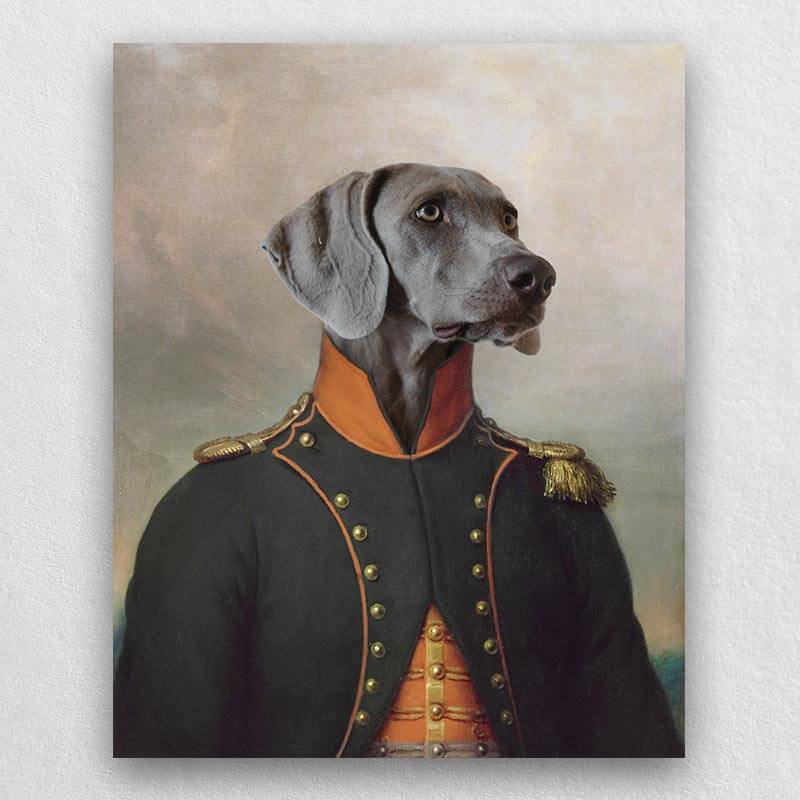 Admiral Of France Pet Custom Portrait Canvas Painting