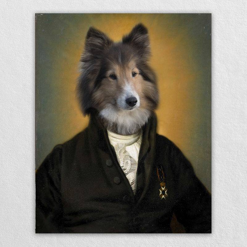 Jurist Custom Animal Painting Portrait Vintage Dog Painting