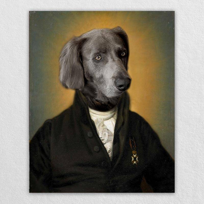 Jurist Custom Animal Painting Portrait Vintage Dog Painting