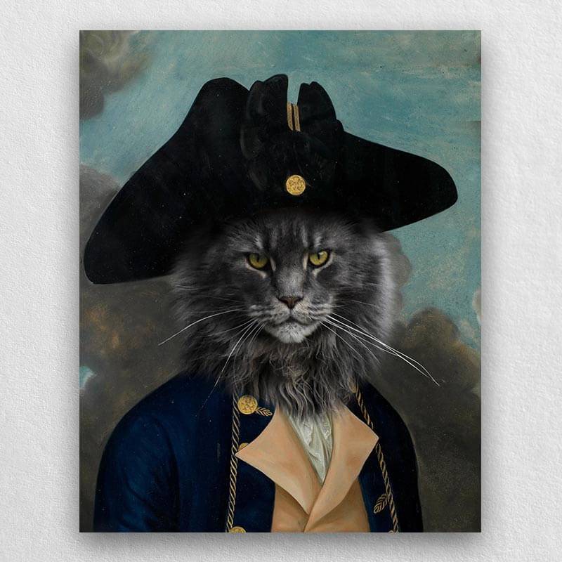 Captain Joseph Funny Pet Portrait Canvas Pets In Art