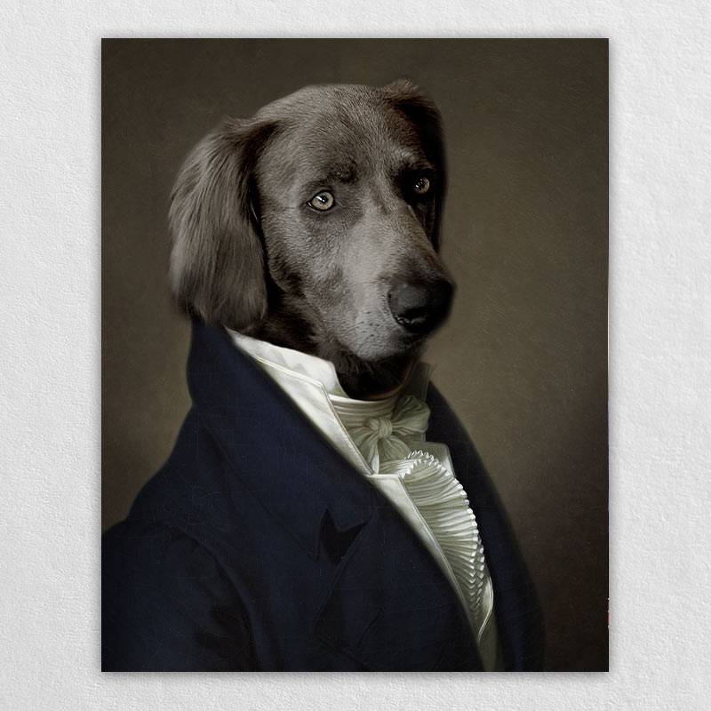 Renaissance Dog Painting Animal In Suits Portraits