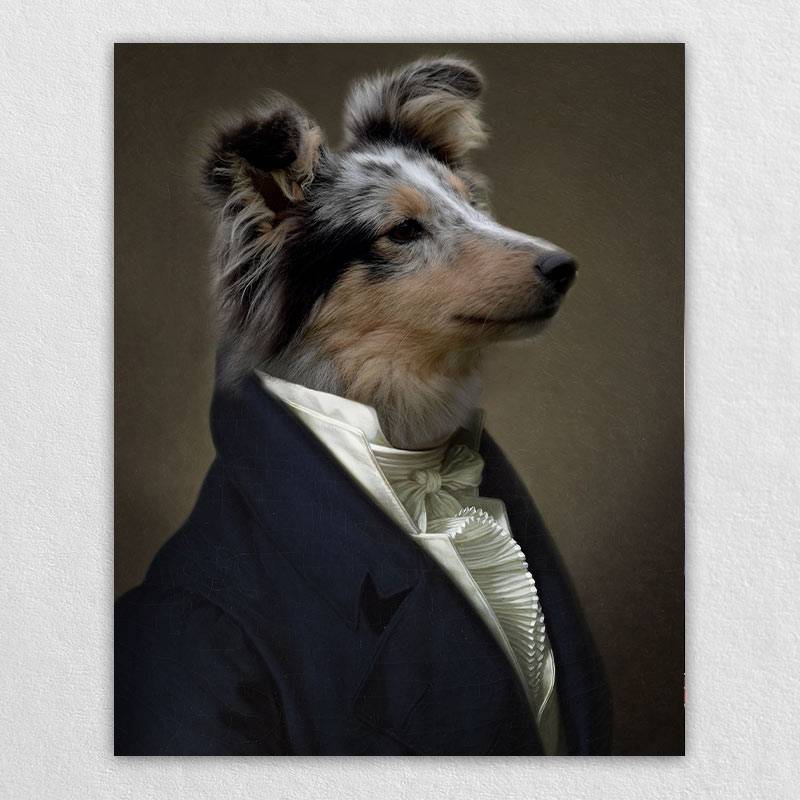 Renaissance Dog Painting Animal In Suits Portraits