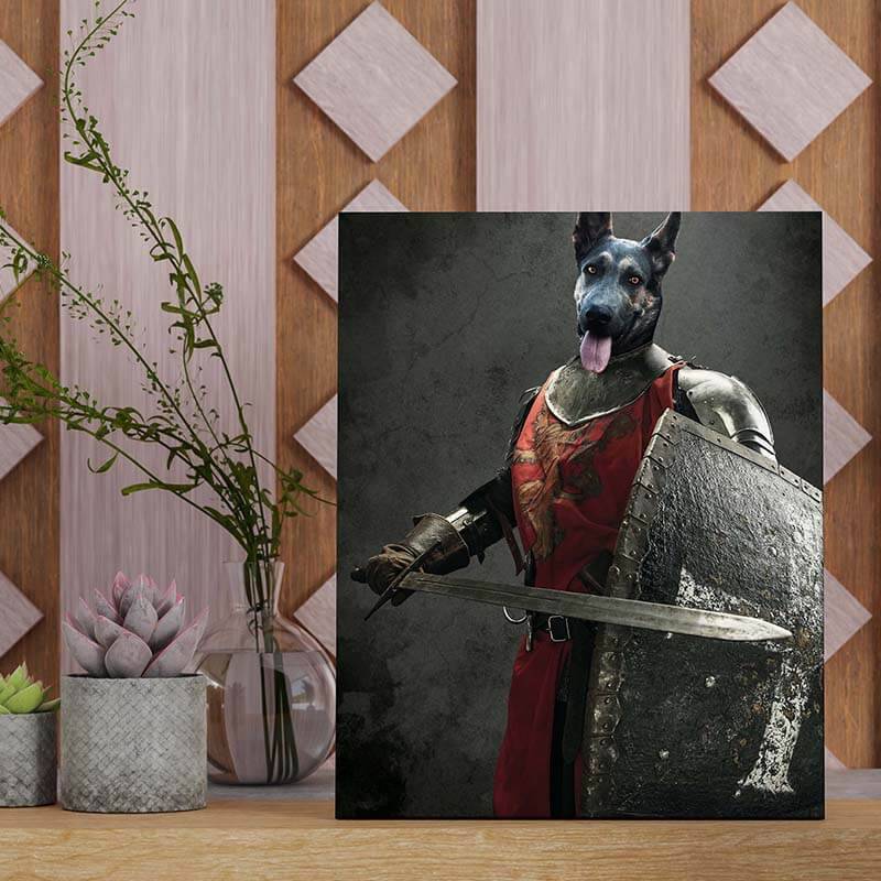 Fighting Knight Funny Dog Portraits Portrait Of Pet Art