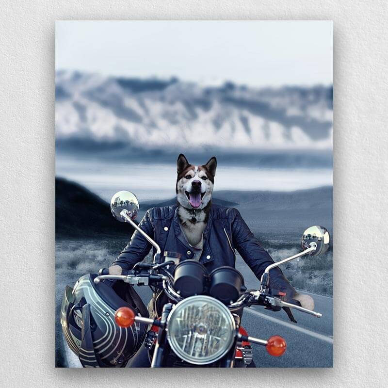 Motorcycle Rider Pet Portraits From Photos Pet Of Art