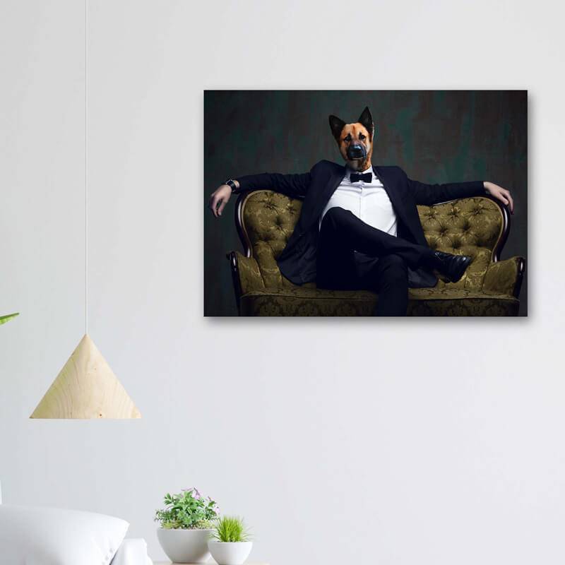Tuxedo Cat Portrait Dog Into Portrait Personalized Pet Art