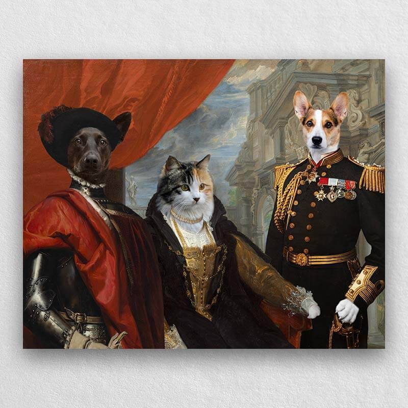 Regal Dog Cat Paintings 3 Pet Portrait